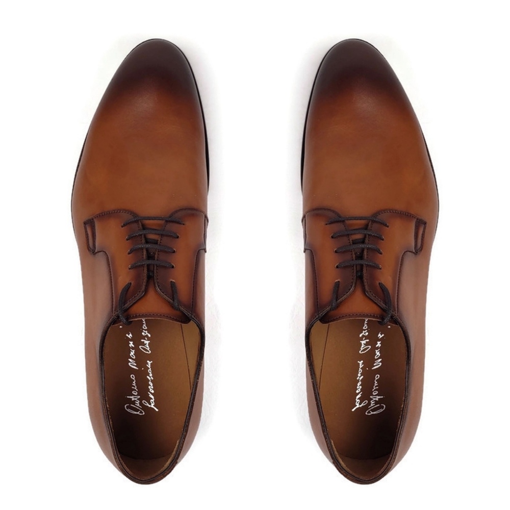 Antonio Maurizi Burnished Plain Toe Derby Shoe 9 - Picture 6 of 12
